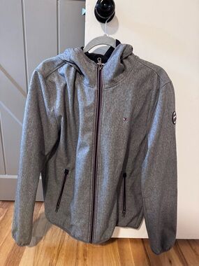 Tommy Hilfiger Men's Grey Hooded Lightweight Jacket